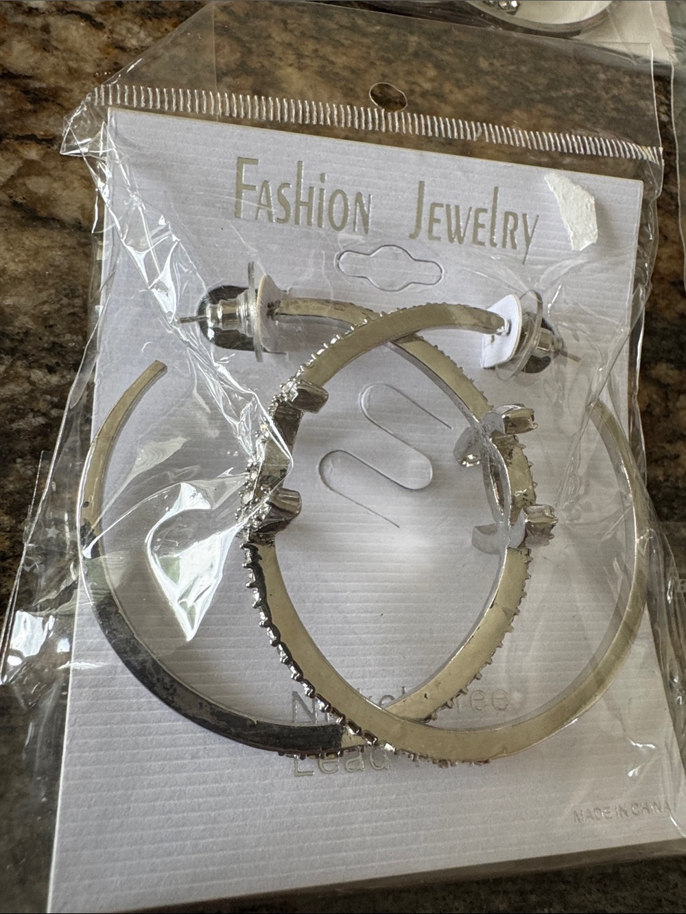 Fashion Jewelry Silver Textured Hoop Earrings Set